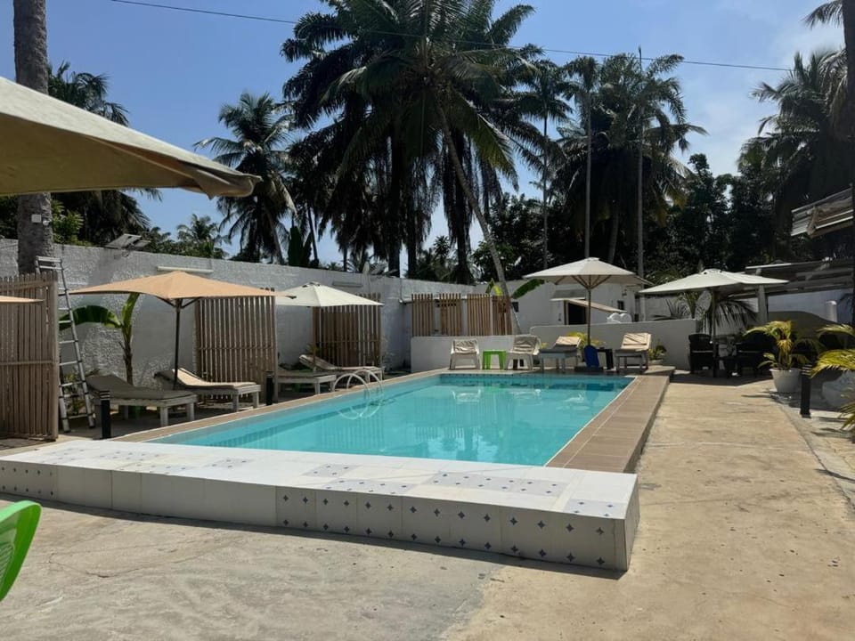 Pool view, Swimming pool, sunbed