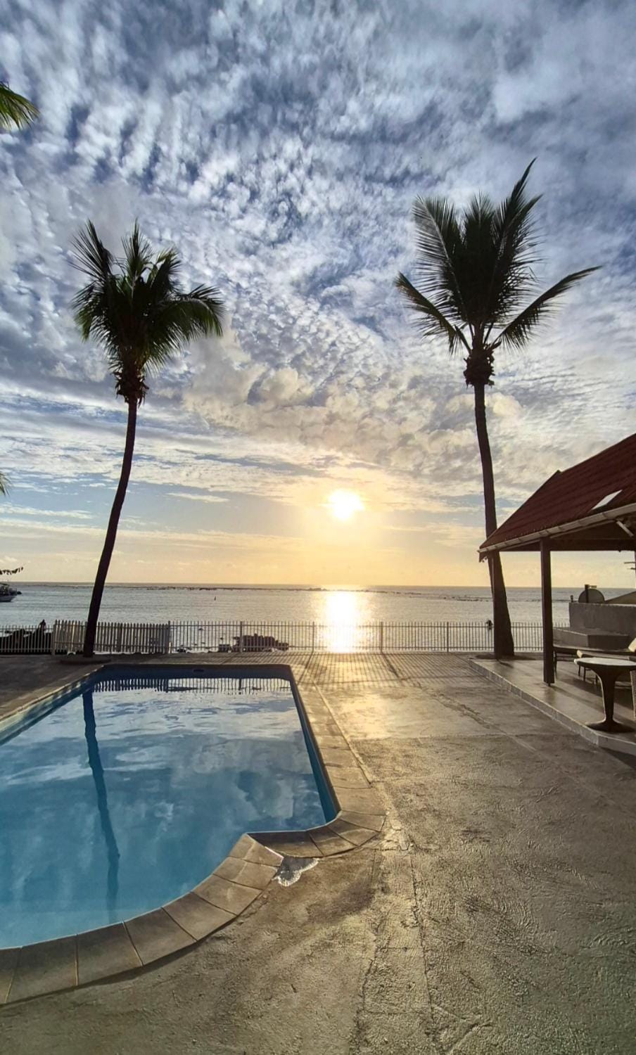Pool view, Sea view, Swimming pool, Sunset