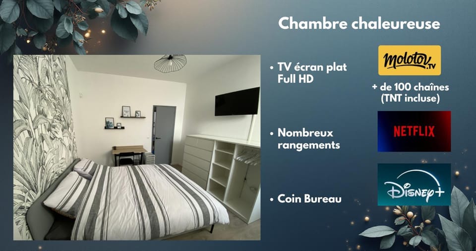 Bed, TV and multimedia, Photo of the whole room, Bedroom