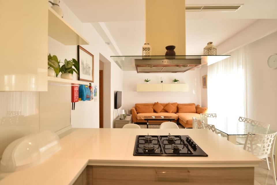 Living room, kitchen