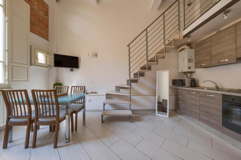 Kitchen or kitchenette, Living room, Dining area, stove