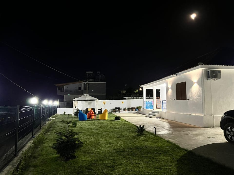 Property building, Night, Garden, Garden view