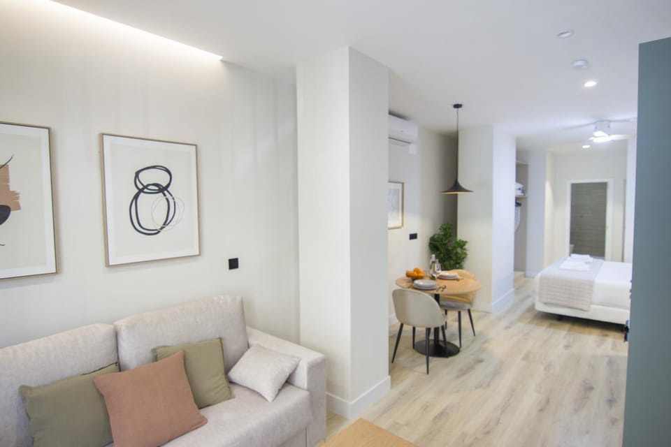 Bed, TV and multimedia, Living room, Photo of the whole room, Seating area, Bedroom