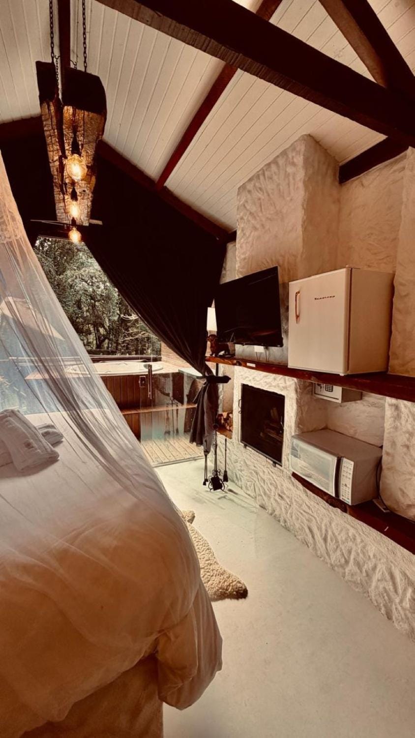 fireplace, microwave, minibar