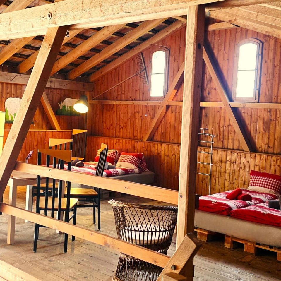 Bed, Seating area, Dining area, Bedroom