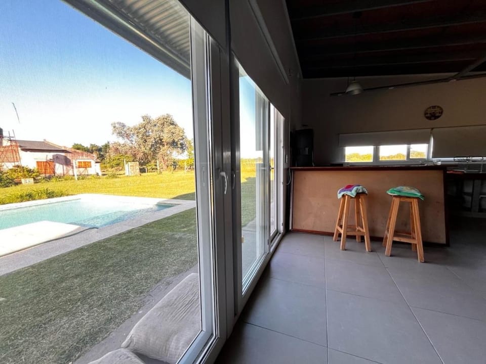 Kitchen or kitchenette, Pool view