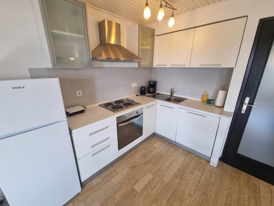 Kitchen or kitchenette, dishwasher, oven, stove