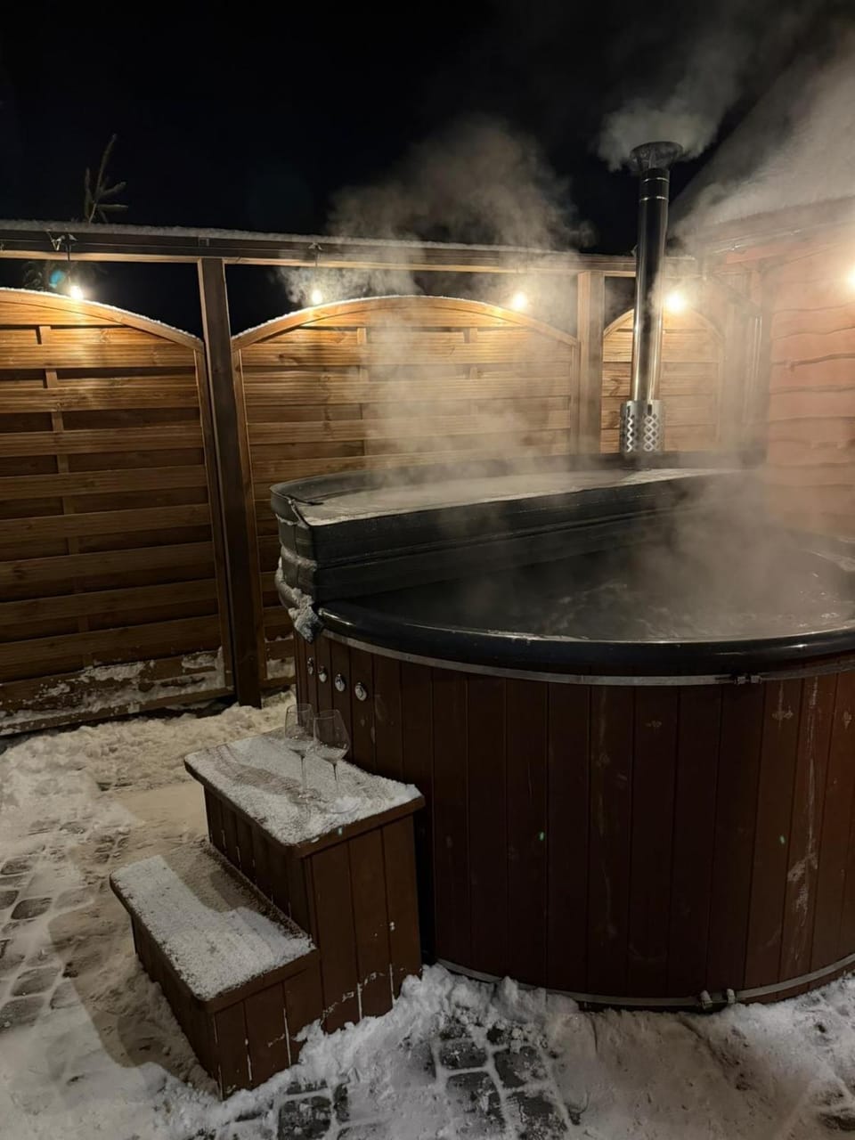 Night, Natural landscape, Hot Tub