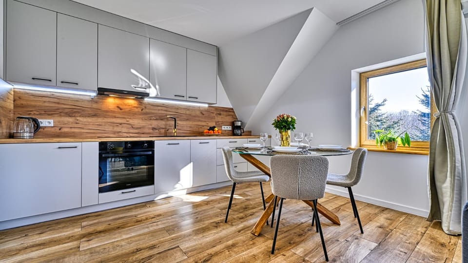 Kitchen or kitchenette, Dining area, dishwasher, stove