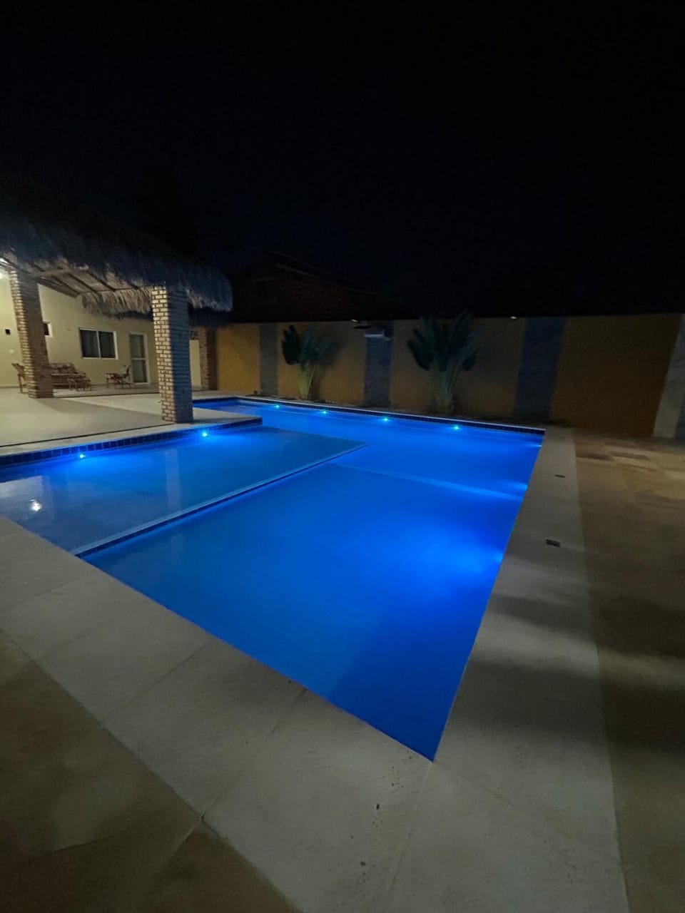Night, Pool view, Swimming pool