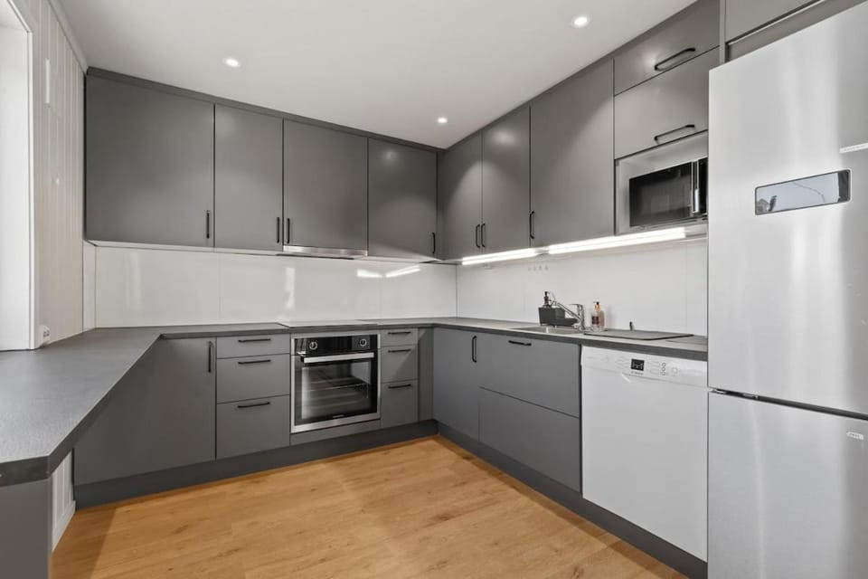 Kitchen or kitchenette, dishwasher, oven