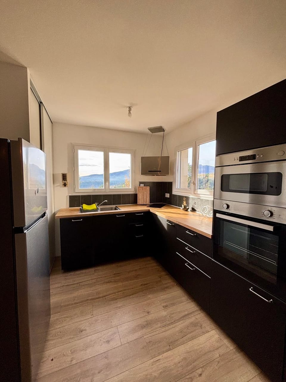 Kitchen or kitchenette, dishwasher, stove
