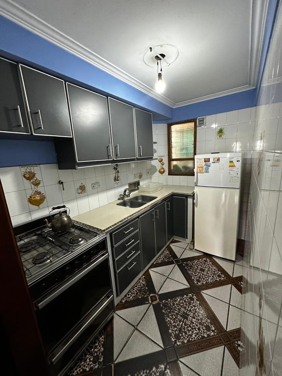 Kitchen or kitchenette, oven