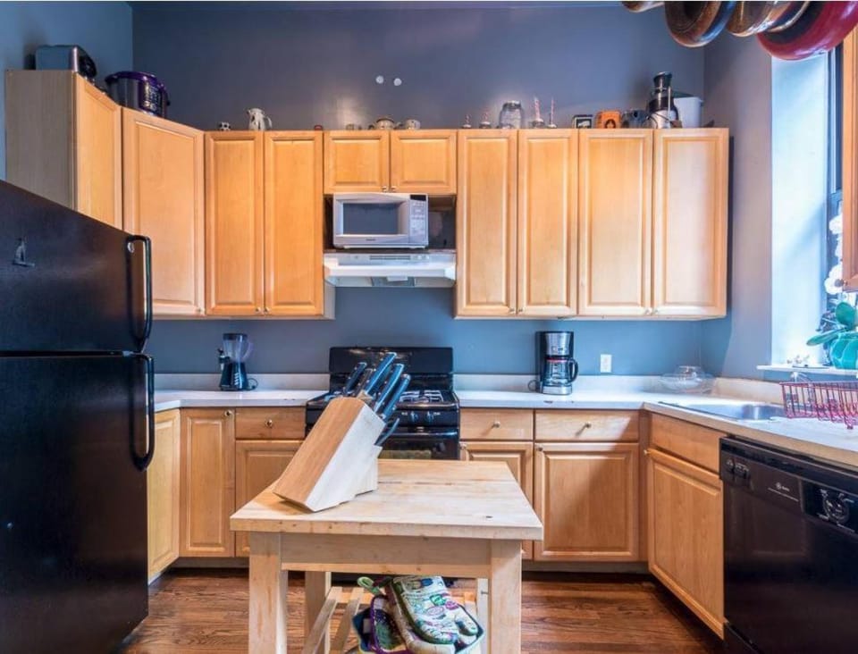 Kitchen or kitchenette, dishwasher, oven