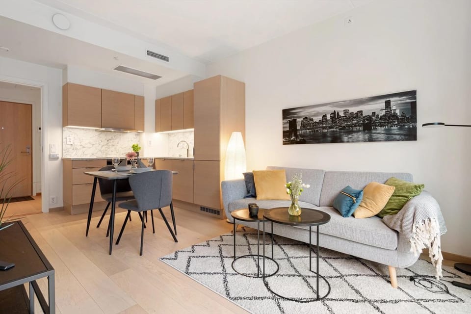 Kitchen or kitchenette, Living room, Dining area