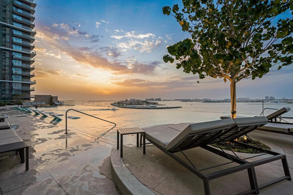 Sea view, Sunset, sunbed