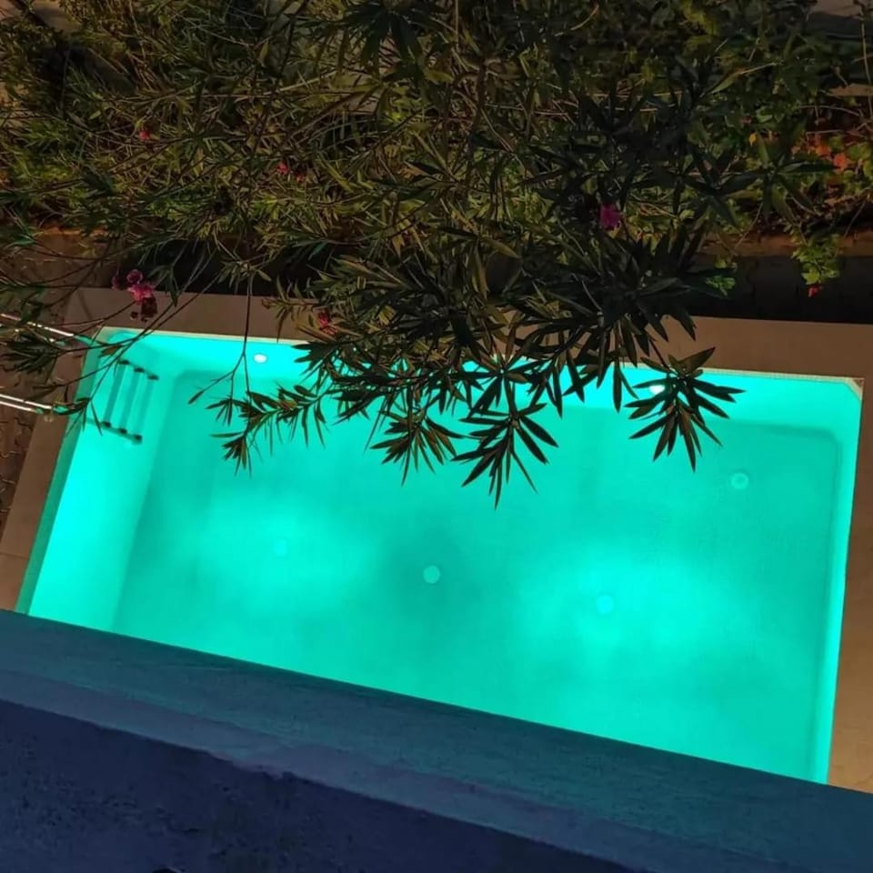 Night, Garden, Garden view, Pool view, Swimming pool