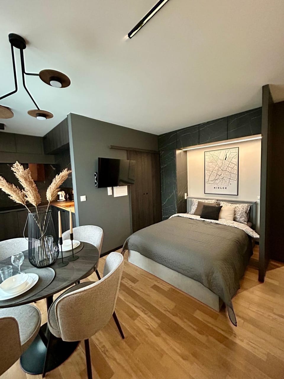 Bed, TV and multimedia, Living room, Photo of the whole room, Seating area, Evening entertainment, Bedroom