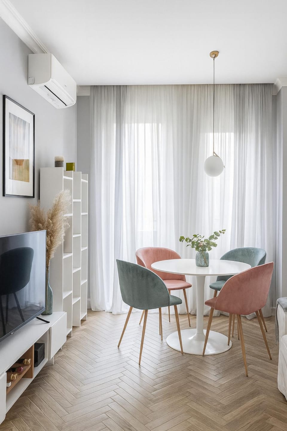Living room, Seating area, Dining area