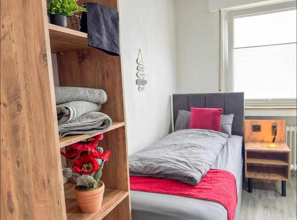 Bed, Photo of the whole room, Bedroom, towels, wardrobe