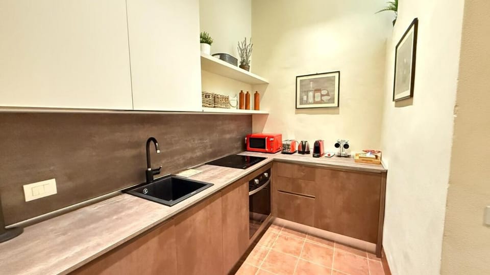 Kitchen or kitchenette, dishwasher, stove