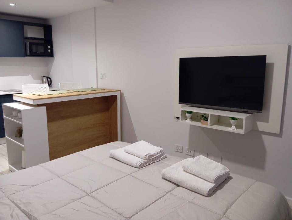 Bed, TV and multimedia, Photo of the whole room, towels