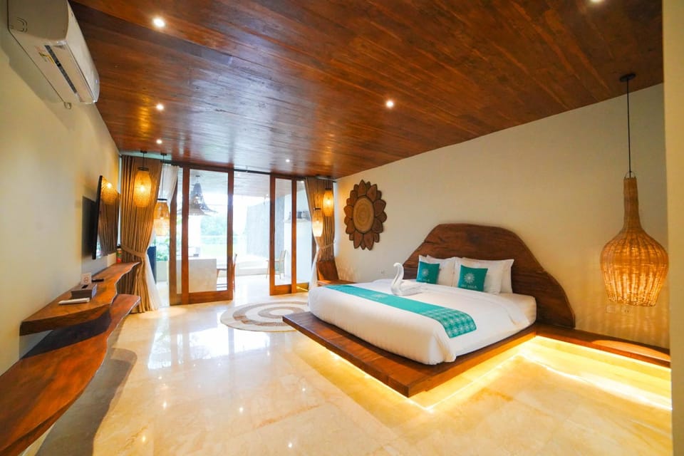 Bed, Photo of the whole room, Bedroom, air conditioner