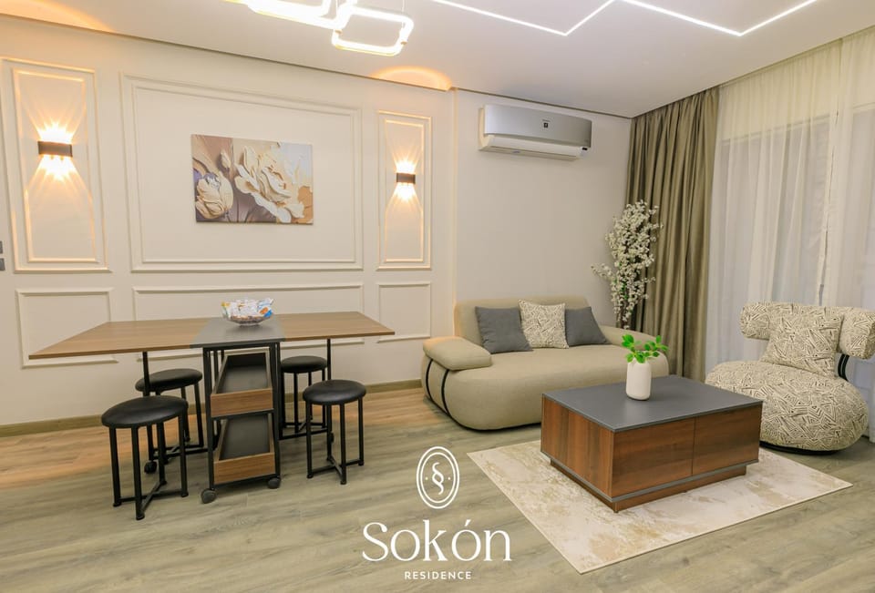 Living room, Seating area, Dining area, air conditioner