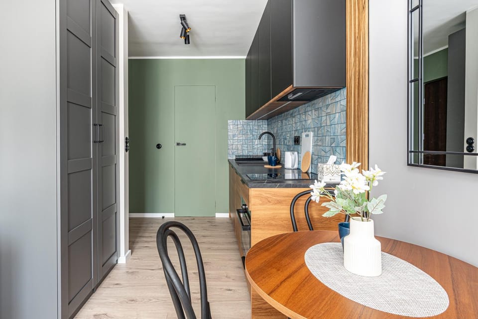 Kitchen or kitchenette, Living room, Seating area, Dining area, stove, wardrobe