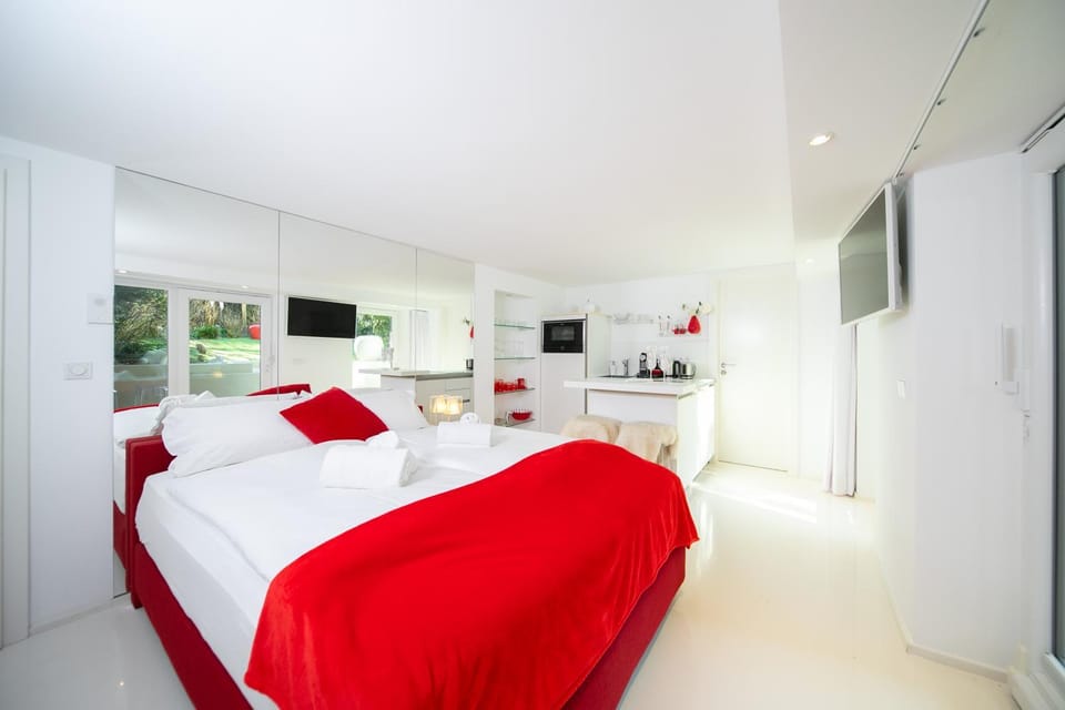Bed, Kitchen or kitchenette, Photo of the whole room, Seating area, Bedroom