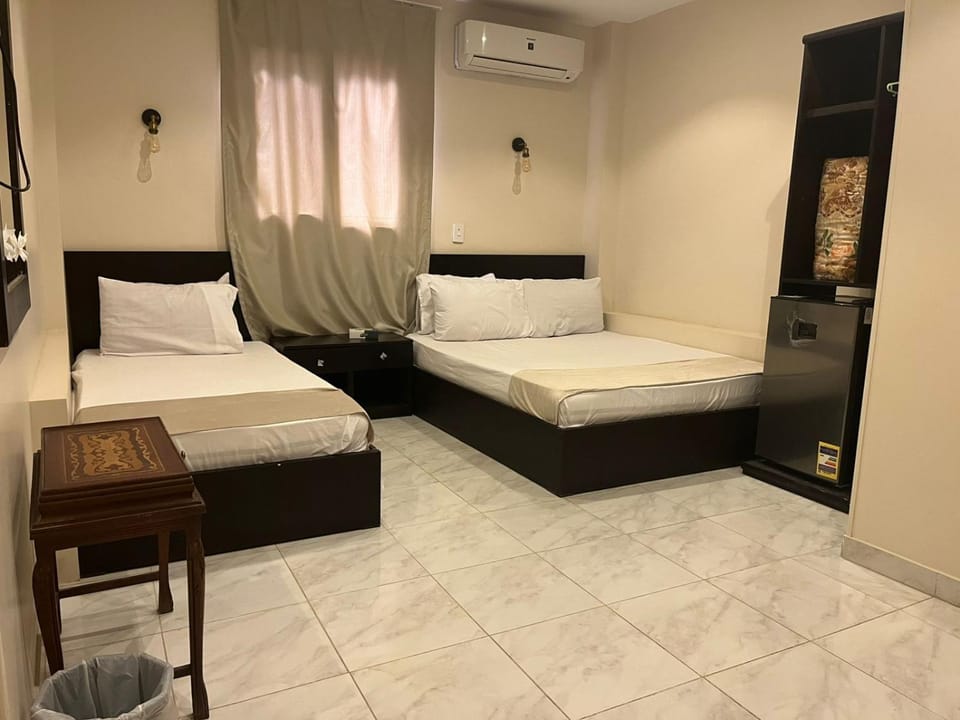 Bed, Bedroom, hair dryier, air conditioner