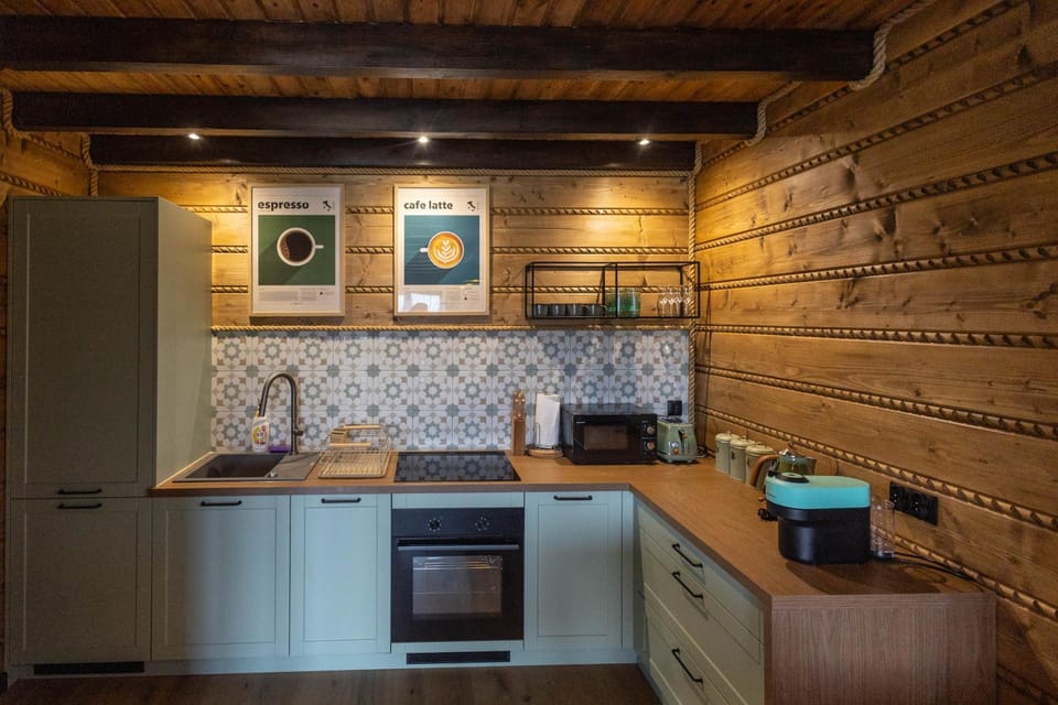 Kitchen or kitchenette, oven, stove, toaster