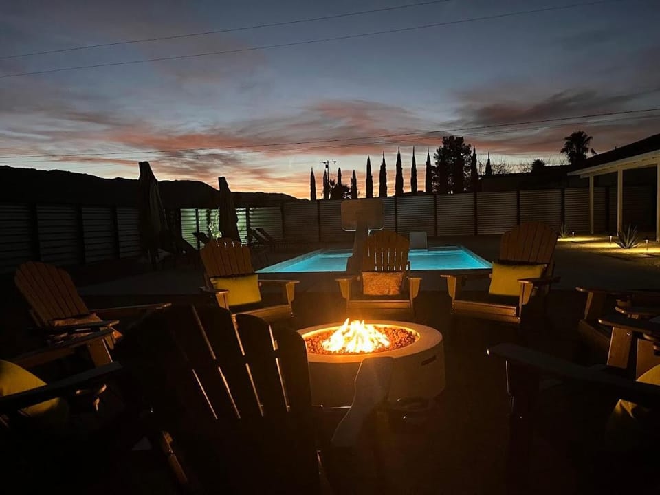 Seating area, Swimming pool, Sunset