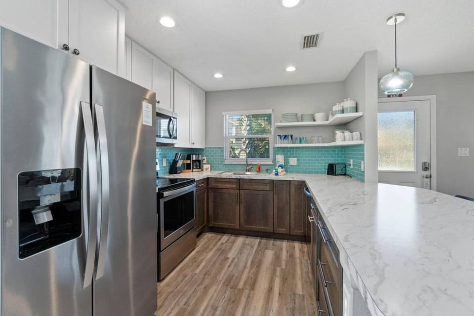 Kitchen or kitchenette, stove, toaster