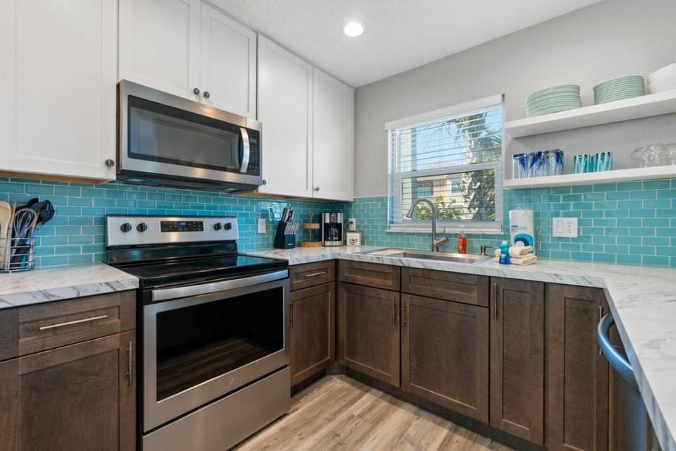Kitchen or kitchenette, oven, stove, toaster