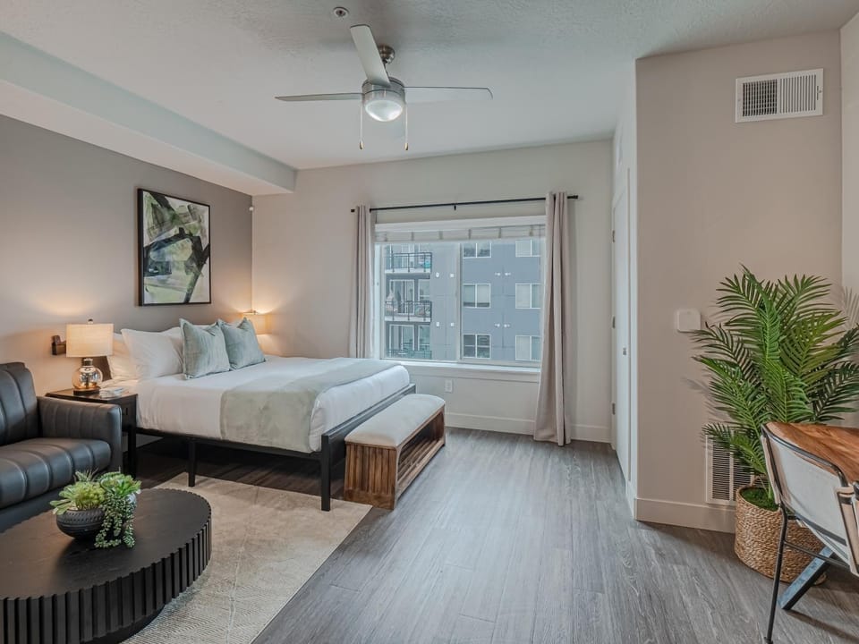 Bed, Living room, Bedroom