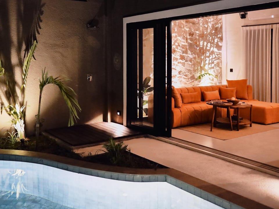 Property building, Night, Hot Tub, Seating area, Swimming pool, sunbed