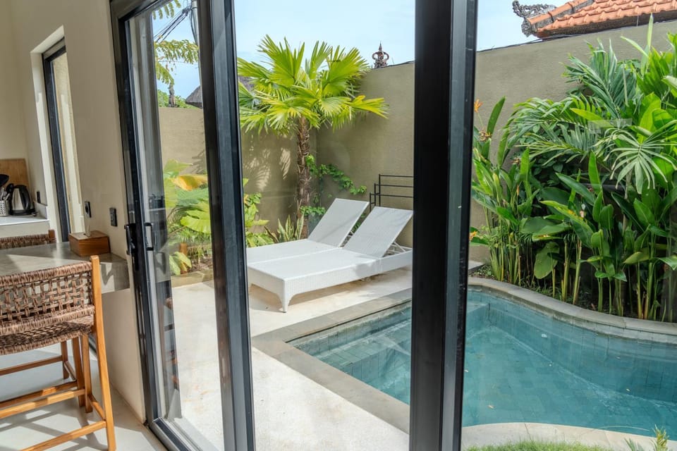 Patio, Day, Natural landscape, Garden, Garden view, Pool view, Swimming pool, sunbed