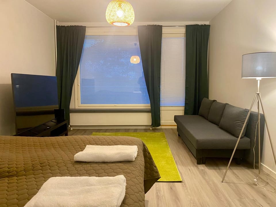 Bed, Living room, Photo of the whole room, Seating area, Bedroom