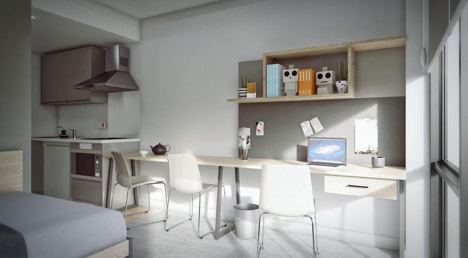 Kitchen or kitchenette, Dining area, stove