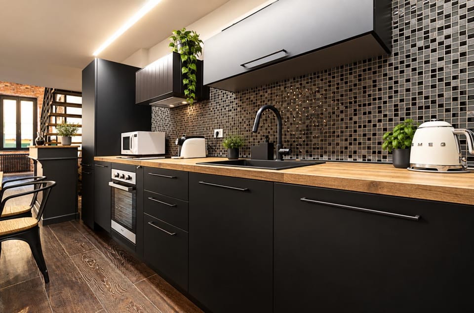 Kitchen or kitchenette, dishwasher, microwave, kitchen