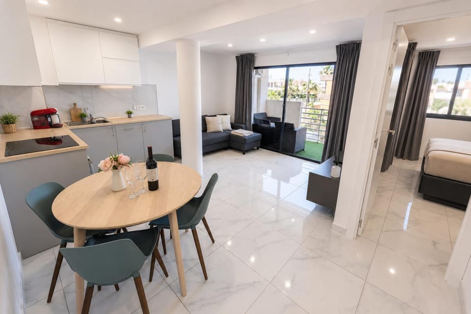 Living room, Bedroom, kitchen
