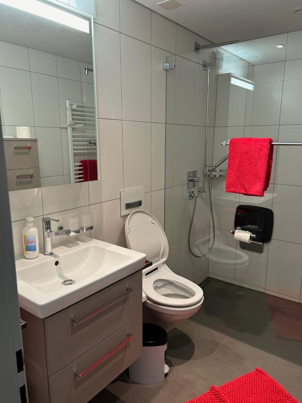 Shower, Toilet, Bathroom, towels