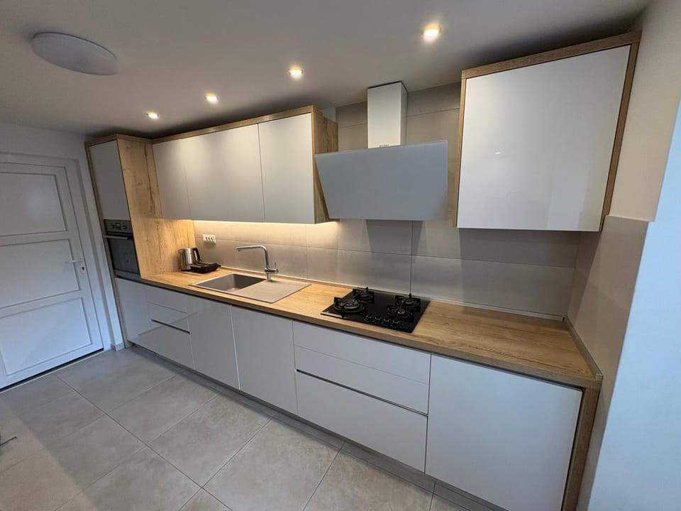 Kitchen or kitchenette, minibar, stove