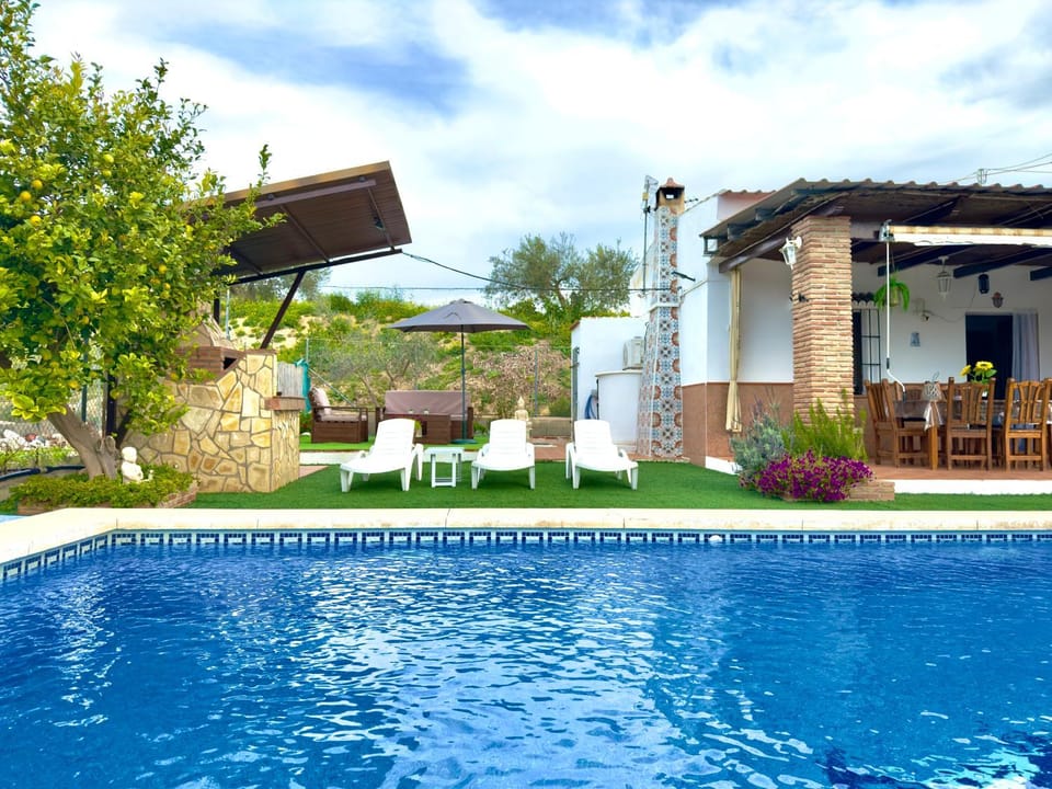Property building, Garden, Swimming pool, sunbed