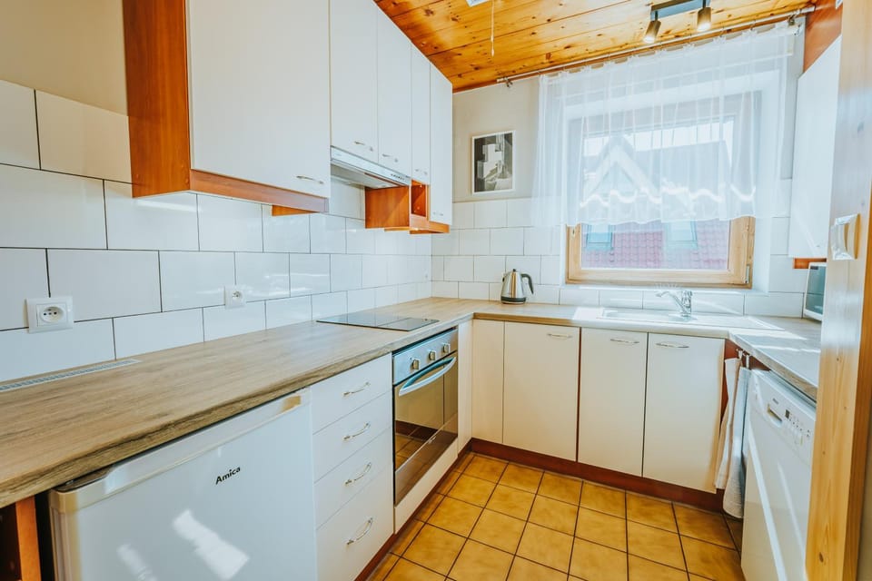 Kitchen or kitchenette, dishwasher, microwave, stove, kitchen