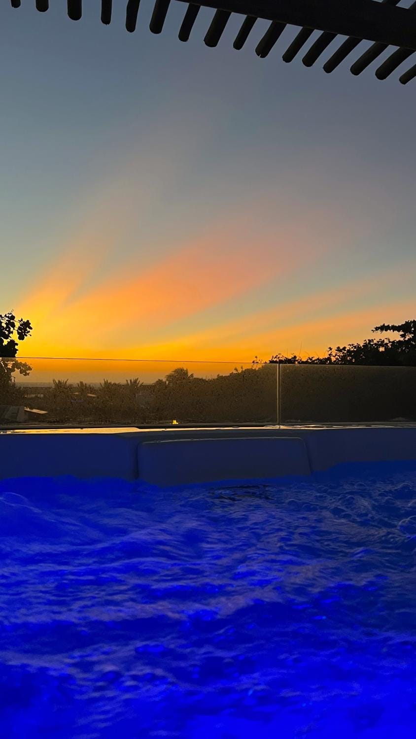 Natural landscape, Hot Tub, Sunset