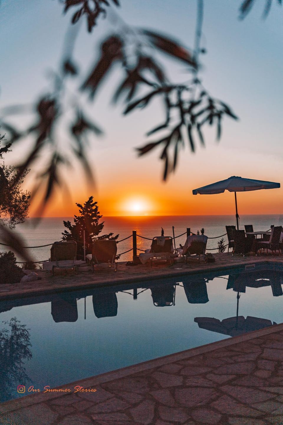 Pool view, Sea view, Swimming pool, Sunset