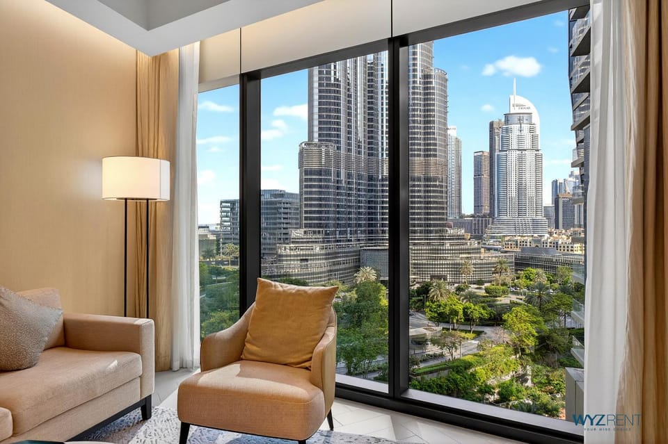 Property building, Day, Living room, Seating area, City view