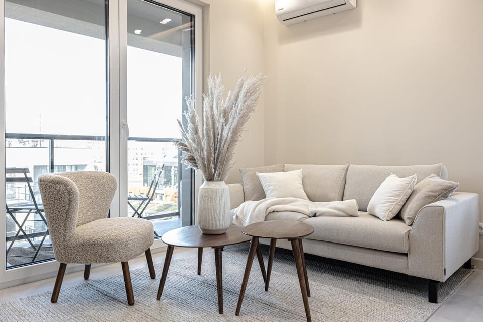 Living room, Seating area, air conditioner